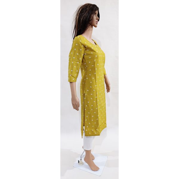 Women Cotton Linen Kurta Inbuilt Padded Breast Cover Design 23