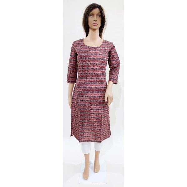 Women Cotton Kurta Inbuilt Padded Breast Cover Design 12 - Image 2