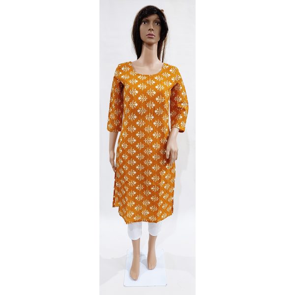 Women Cotton Kurta Inbuilt Padded Breast Cover Design 19 - Image 2