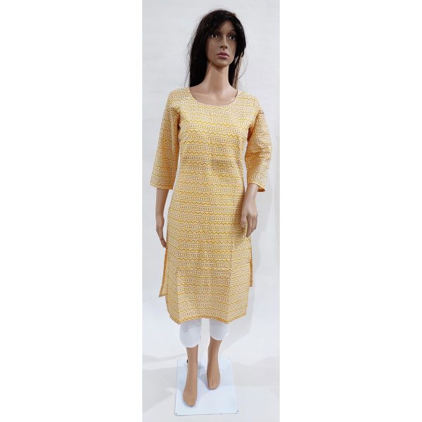 Women Cotton Kurta Inbuilt Padded Breast Cover Design 20 - Image 2