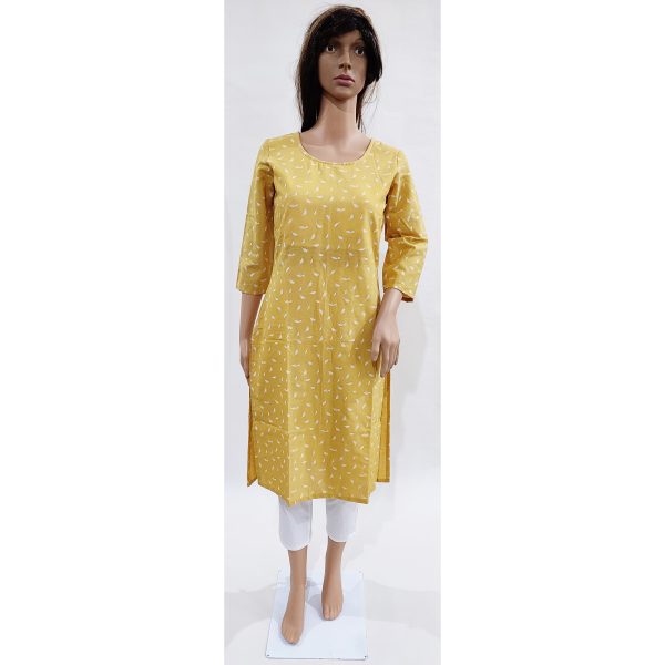 Women Cotton Linen Kurta Inbuilt Padded Breast Cover Design 22 - Image 2