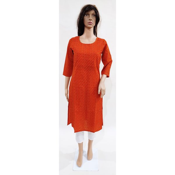 Women Cotton Kurta Inbuilt Padded Breast Cover Design 25 - Image 2