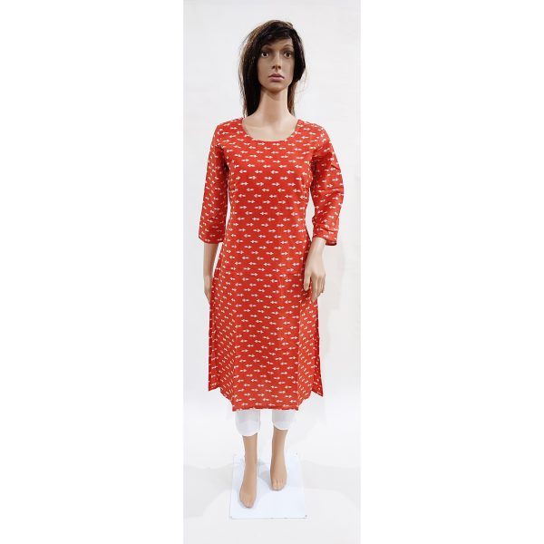 Women Cotton Kurta Inbuilt Padded Breast Cover Design 26 - Image 2