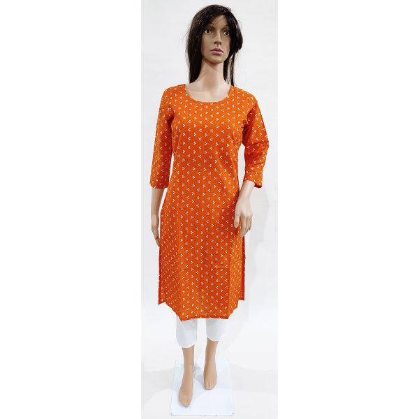 Women Cotton Kurta Inbuilt Padded Breast Cover Design 27 - Image 2