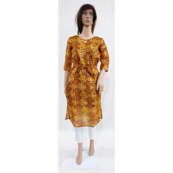 Women Kurta Inbuilt Fabric Belt Design 37 - Image 2