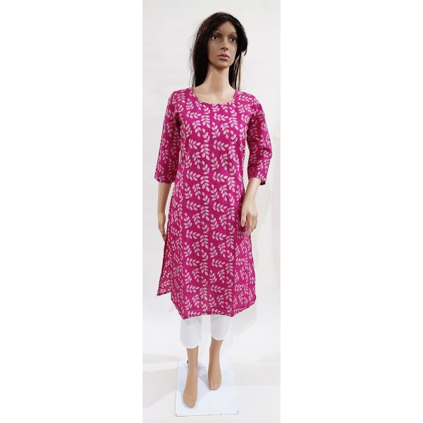 Women Cotton Kurta Inbuilt Padded Breast Cover Design 7 - Image 2