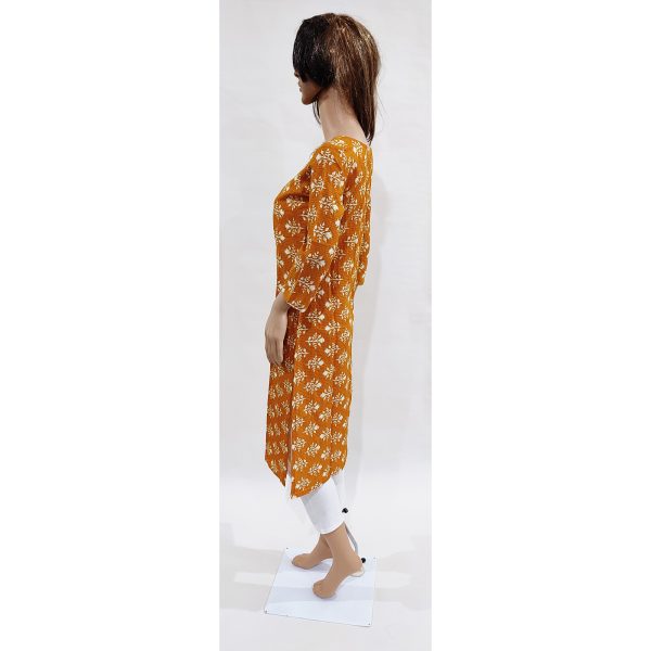 Women Cotton Kurta Inbuilt Padded Breast Cover Design 19 - Image 3