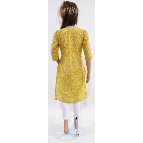 Women Cotton Kurta Gold Foil Design 43 - Image 4