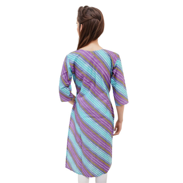 Women Cotton Kurta Silver Foil Design 94 - Image 2