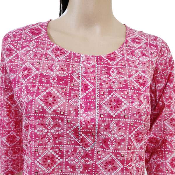 Women Cotton Kurta Gold Foil Design 84 - Image 3