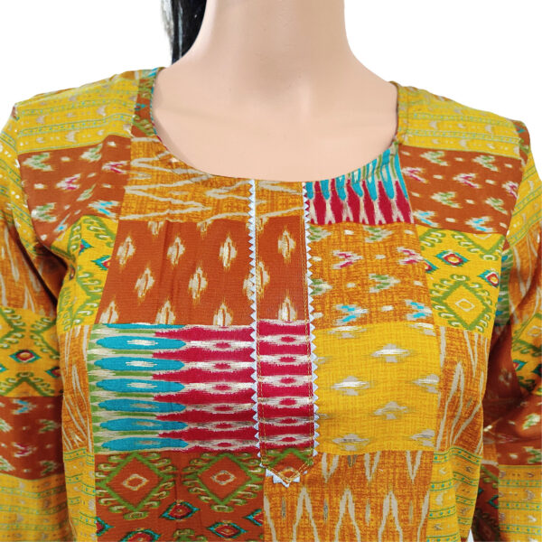 Women Cotton Kurta Gold Foil Design 89 - Image 3