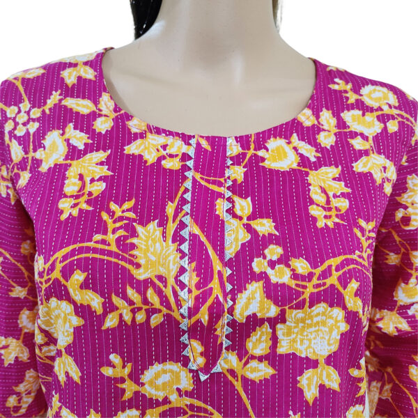 Women Cotton Kurta Kantha Design 104 - Image 3