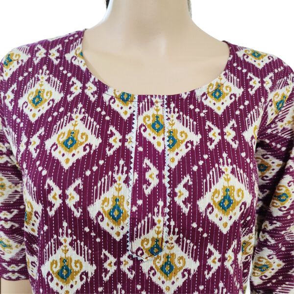 Women Cotton Kurta Kantha Design 105 - Image 3