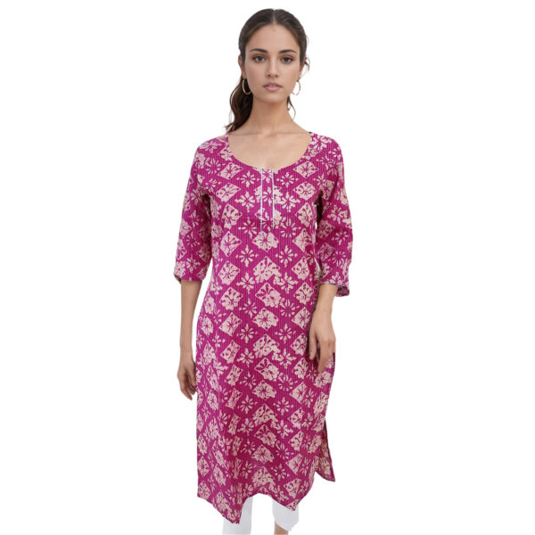 Women Cotton Kurta Kantha Design 106